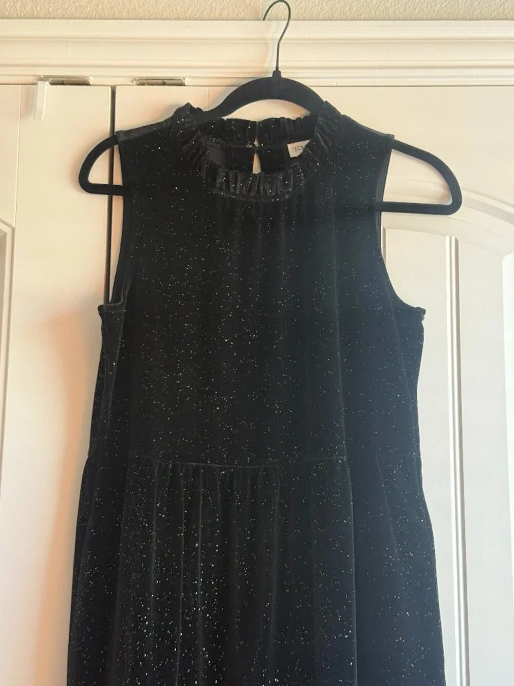 Beautiful J.Crew black velvet midi dress